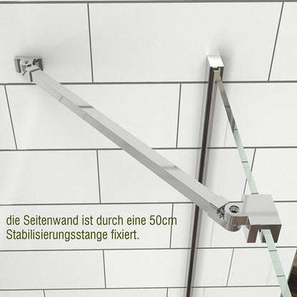 Cabine de douche d'angle avec porte et panneau latéral fixe, hauteur 185cm/195cm