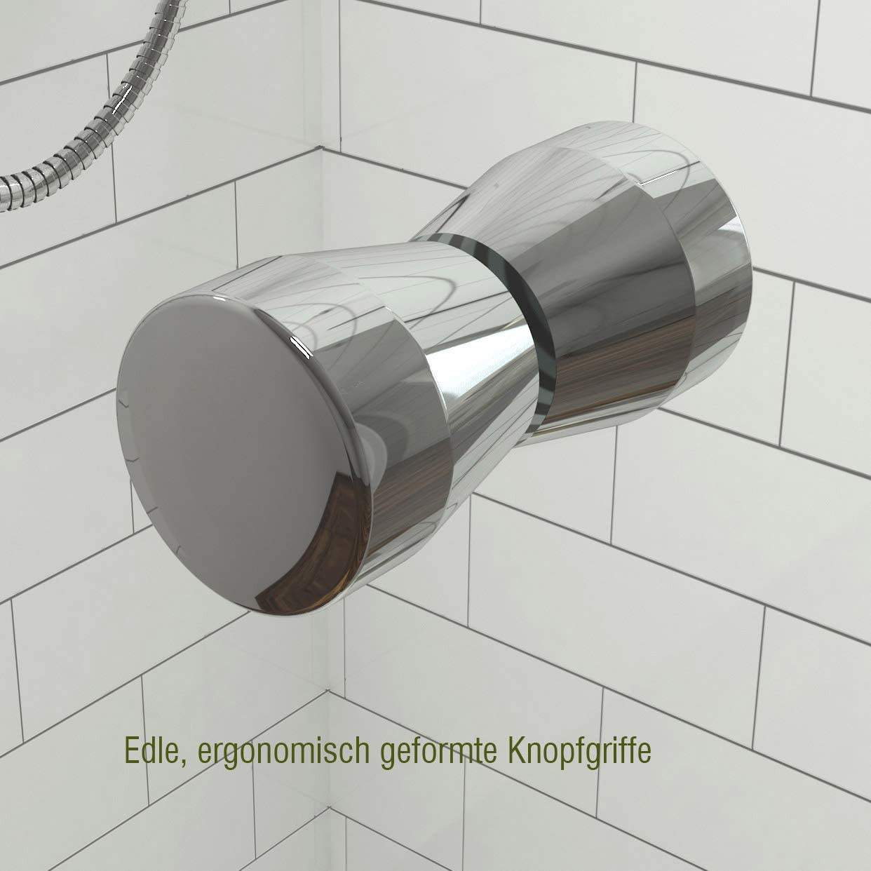 Cabine de douche d'angle avec porte et panneau latéral fixe, hauteur 185cm/195cm