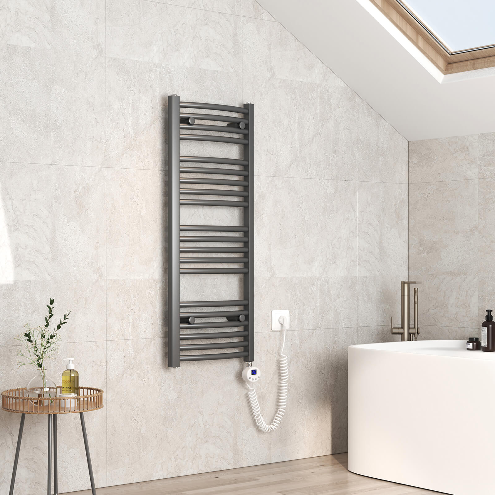 Radiateur Sèche-serviettes De Salle De Bain EMKE 75x60 Cm, 337W, Blanc - Compact Et Efficace Pour Petits Espaces