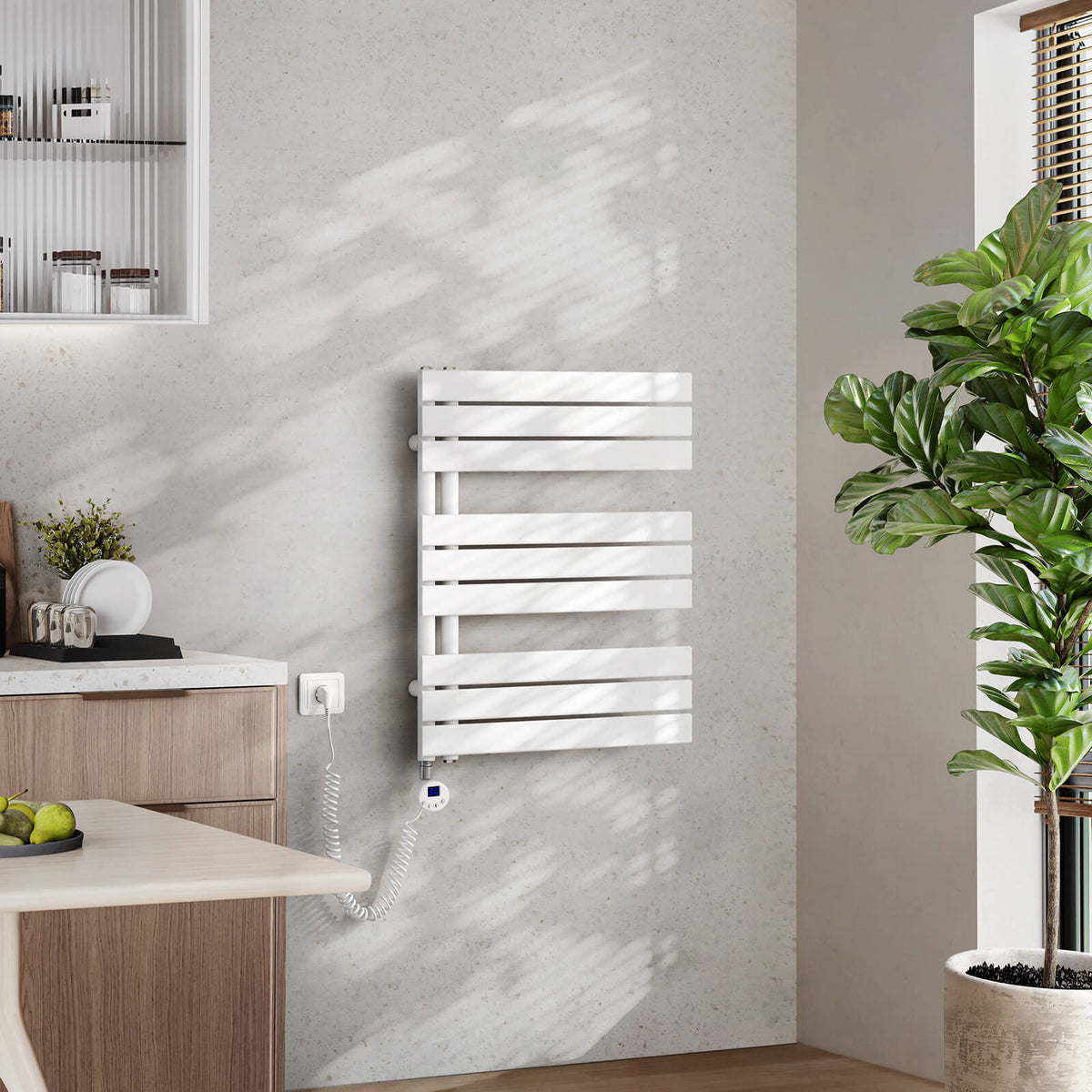 Sèche-serviettes électrique EMKE ESFTR pour un fonctionnement purement électrique