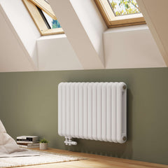 EMKE radiateur rond double couche, design moderne et élégant, anthracite/blanc