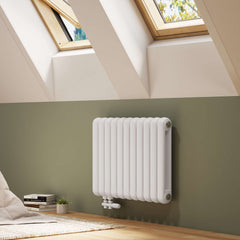 EMKE radiateur rond double couche, design moderne et élégant, anthracite/blanc