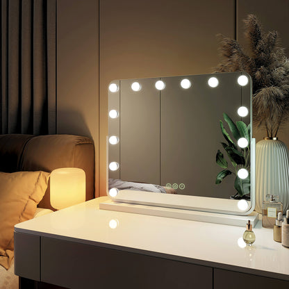 EMKE CM10 Hollywood miroir cosmétique avec éclairage, 3 couleurs de lumière, grossissement 7x