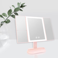 Miroir cosmétique EMKE CM03BKMX1 avec éclairage, bureau, 3 couleurs de lumière, grossissement 5x et 7x