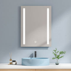 Miroir de salle de bain LED EMKE LM01, antibuée, lumière blanc froid/chaud
