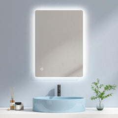 Miroir de salle de bain EMKE LM09 rectangulaire avec éclairage intégré, disponible avec diverses fonctions