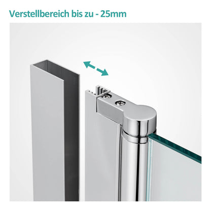 Cabine de douche à double porte pour installation en angle, hauteur 185 cm/195 cm
