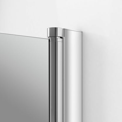 Cabine de douche d'angle avec porte et panneau latéral fixe, hauteur 185cm/195cm
