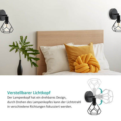 Applique EMKE "L25A1BL", 1 lampe, noire