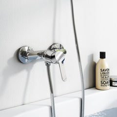 EMKE F03 Mitigeur de douche de salle de bain avec levier unique, montage mural, chromé