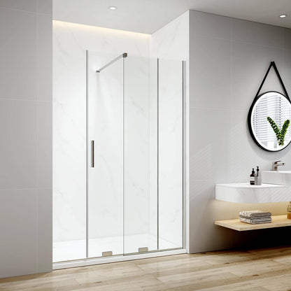 Cabine de douche EMKE à portes coulissantes (noir ou chrome, hauteur : 195 cm)