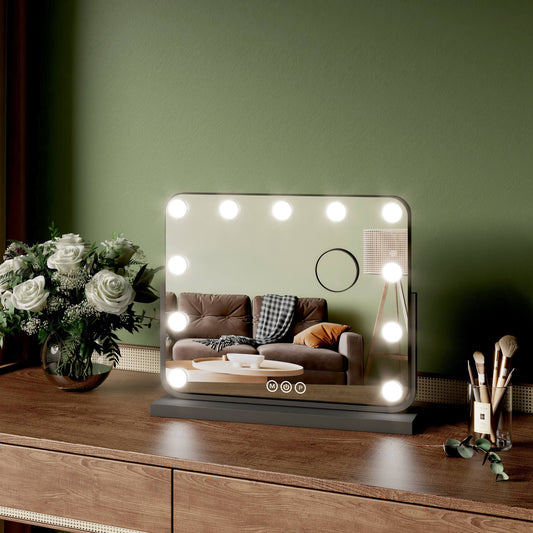 EMKE CM10 Hollywood miroir cosmétique avec éclairage, 3 couleurs de lumière, grossissement 7x
