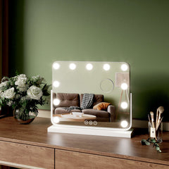 EMKE CM10 Hollywood miroir cosmétique avec éclairage, 3 couleurs de lumière, grossissement 7x