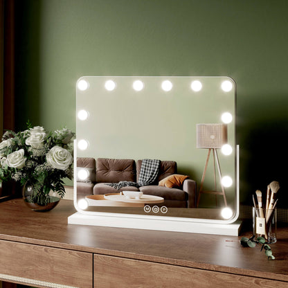 EMKE CM10 Hollywood miroir cosmétique avec éclairage, 3 couleurs de lumière, grossissement 7x