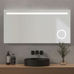 Miroir de salle de bain EMKE LM08 avec éclairage LED, miroir de maquillage intégré et fonction anti-buée