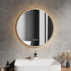 EMKE OLM13 Miroir de salle de bain rond LED avec éclairage