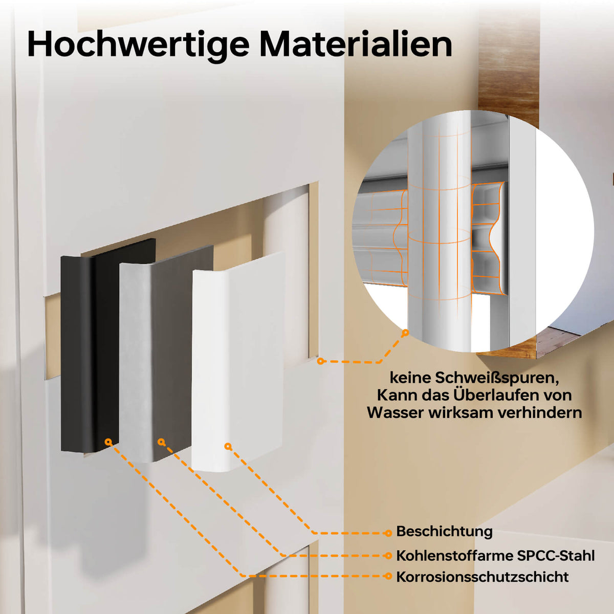 Radiateur de salle de bain design EMKE pour eau chaude ou fonctionnement mixte, blanc