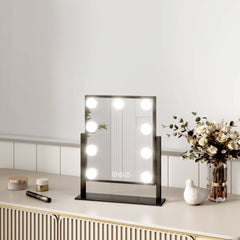 Miroir cosmétique Hollywood rectangulaire EMKE CM12 avec éclairage, 3 couleurs de lumière, luminosité réglable, avec grossissement 7x