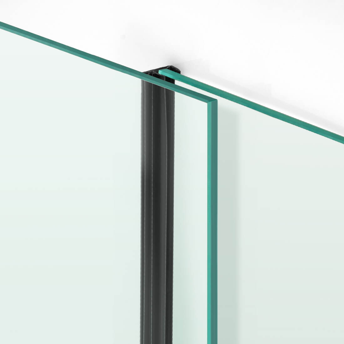 Cabine de douche EMKE à portes coulissantes (noir ou chrome, hauteur : 195 cm)